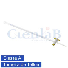 Bureta graduada com torneira de teflon incolor CLASSE A, capacidade    5ml