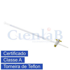 Bureta graduada com torneira TEFLON INCOLOR CLASSE A CERTIFICADO RASTREAVEL, capacidade   5ml