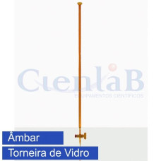 Bureta graduada com torneira de vidro âmbar, capacidade 5ml Bureta graduada com torneira de vidro âmbar, capacidade 5ml