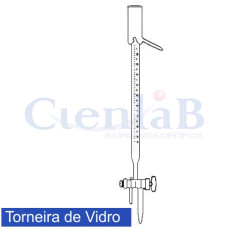 Bureta Semi Automática 3 vias com ponto zero torneira de vidro incolor, 5ml Bureta Semi Automática 3 vias com ponto zero torneira de vidro incolor, 5ml