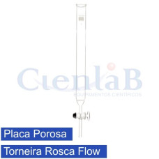 Coluna Cromatográfica Com Torneira Rosca flow e placa porosa , tamanho 60 X 600 mm Coluna Cromatográfica Com Torneira Rosca flow e placa porosa , tamanho 60 X 600 mm