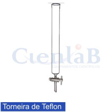 Coluna Cromatográfica com torneira de teflon , tamanho 10 X 150 mm