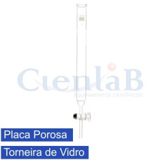 Coluna Cromatográfica Com Torneira de vidro e placa porosa, tamanho 10 X 150 mm