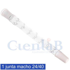 Coluna de Vigreaux com 1 junta  24/40  macho , tamanho 25 x 300 mm