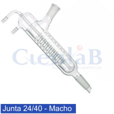 Condensador de Freidrichs com 1 junta macho 24/40, tamanho 350mm
