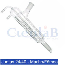 Condensador de Freidrichs com 2 juntas macho e fêmea 24/40, tamanho 350mm