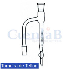 Dean Stark Graduado Com 2 juntas M / F 24/40  com torneira de teflon,  5mL - Divisão: 1/10