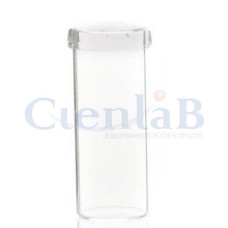 Frasco Borel com tampa, medidas 40 x 100mm
