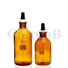 Frasco Conta-Gotas ÂMBAR com pipeta esmerilhada e tetina de borracha, capacidade  30ml