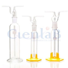 Frasco Lavador tipo Dreschel com base de poli  sem cilindro poroso, capacidade  125 ml