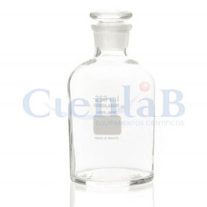 Frasco Reagente com rolha de vidro boca estreita incolor borosilicato, capacidade 100ml Frasco Reagente com rolha de vidro boca estreita incolor borosilicato, capacidade 100ml