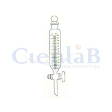Funil separação tipo Cilíndrico graduado com torneira de vidro, capacidade 60 ml Funil separação tipo Cilíndrico graduado com torneira de vidro, capacidade 60 ml