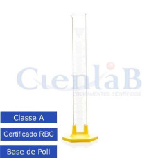 Proveta de Vidro Graduada Divisão 1/10 Base de Poli CLASSE 'A' - Certificado de Calibração em 3 Pontos RBC - Capacidade 5ml Proveta de Vidro Graduada Divisão 1/10 Base de Poli CLASSE 'A' - Certificado de Calibração em 3 Pontos RBC - Capacidade 5ml