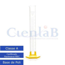 Proveta de Vidro Graduada Divisão 1/10 Base de Poli CLASSE 'A' - Certificado Rastreável em 3 Pontos RBC - Capacidade 5ml Proveta de Vidro Graduada Divisão 1/10 Base de Poli CLASSE 'A' - Certificado Rastreável em 3 Pontos RBC - Capacidade 5ml