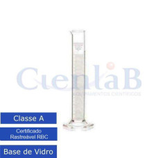Proveta de Vidro Graduada Divisão 1/10 Base de Vidro CLASSE 'A' - Certificado Rastreável em 3 Pontos RBC - Capacidade 5ml Proveta de Vidro Graduada Divisão 1/10 Base de Vidro CLASSE 'A' - Certificado Rastreável em 3 Pontos RBC - Capacidade 5ml