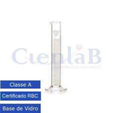Proveta de Vidro Graduada Divisão 1/10 Base de Vidro CLASSE 'A' - Certificado de Calibração em 3 Pontos RBC - Capacidade 5ml Proveta de Vidro Graduada Divisão 1/10 Base de Vidro CLASSE 'A' - Certificado de Calibração em 3 Pontos RBC - Capacidade 5ml