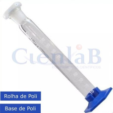 Proveta de Vidro graduada base sextavada poli e rolha de poli. Capacidade   50ml