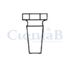 Rolha de vidro oca assoprada cabeça sextavada. Junta 14/20