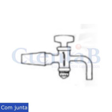 Torneira de vidro com junta esmerilhada macho 24/40 para frasco mariotte Torneira de vidro com junta esmerilhada macho 24/40 para frasco mariotte