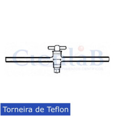 Torneira reta comum para vácuo com torneira Teflon (Ø Externo x Haste) - 8 x 100mm