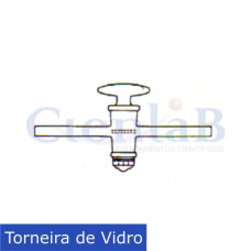 Torneira reta comum para vácuo com torneira vidro (Ø Externo x Haste) - 10 x 100mm